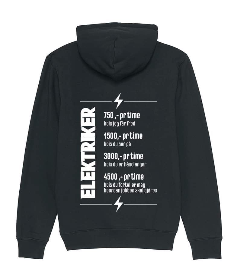 Elektriker-hoodie, sort
